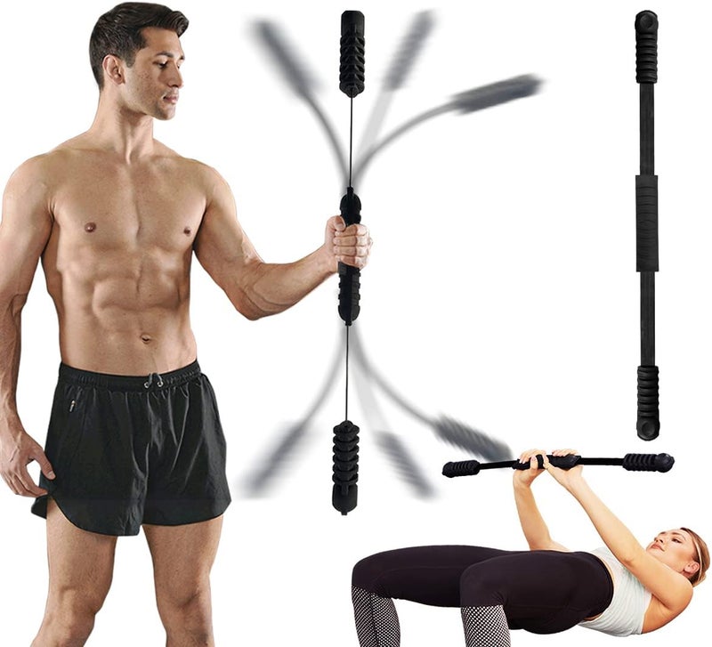 Hot Wave Elastic Fitness Bar,Vibration Stick,Body Physical Therapy,Core Strength Training,Power Twister for Arm, Exercise in Home Gym - Image 1